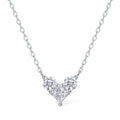 4mm Princess Cut Moissanite Necklace 925 Sterling Sliver Chain Plated 18k White Gold Heart Necklace for Women Jewelry