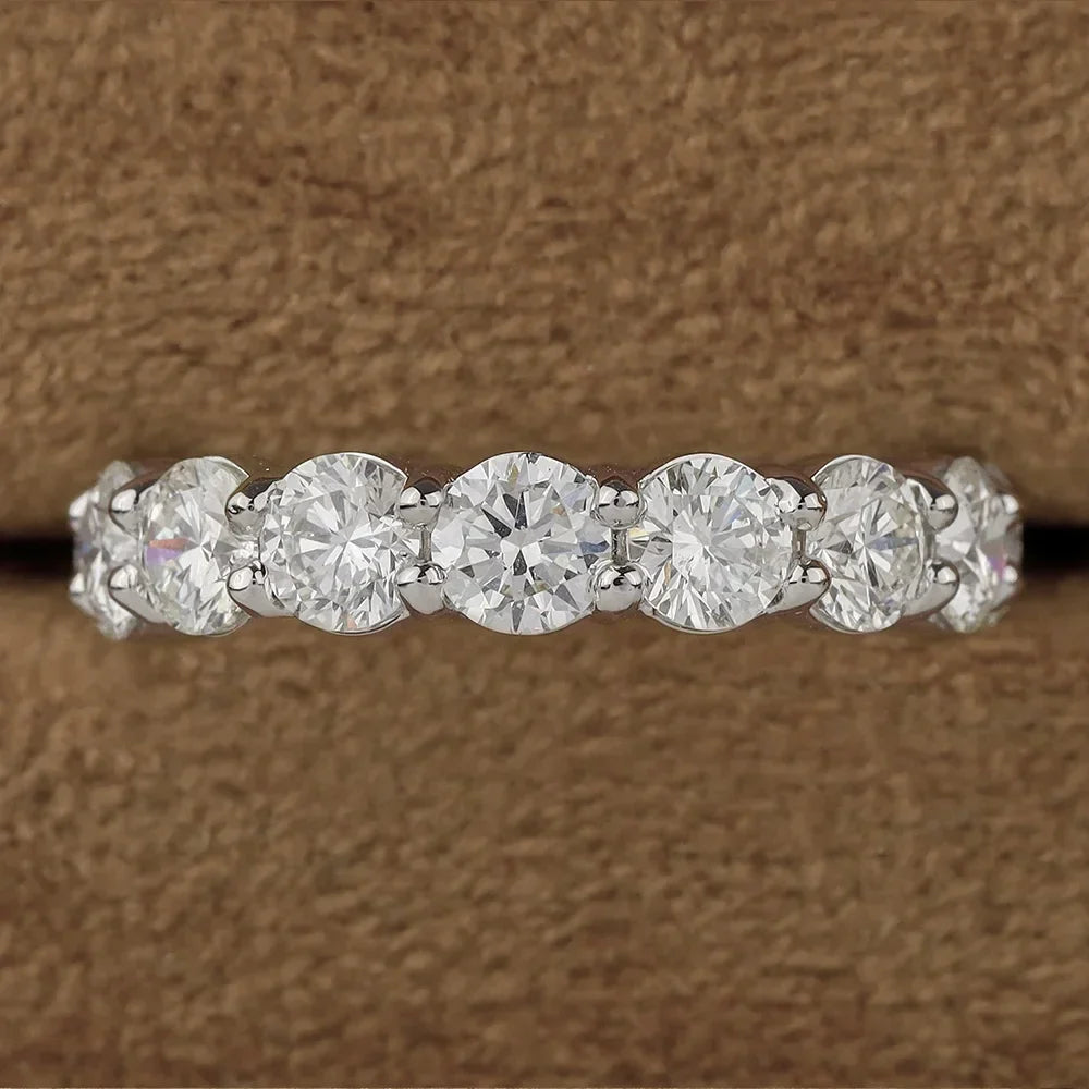 2/3/5mm Full Moissanite Eternity Ring for Women Engagement S925 Silver Rings Lab Diamond Wedding Band Classic Jewelry
