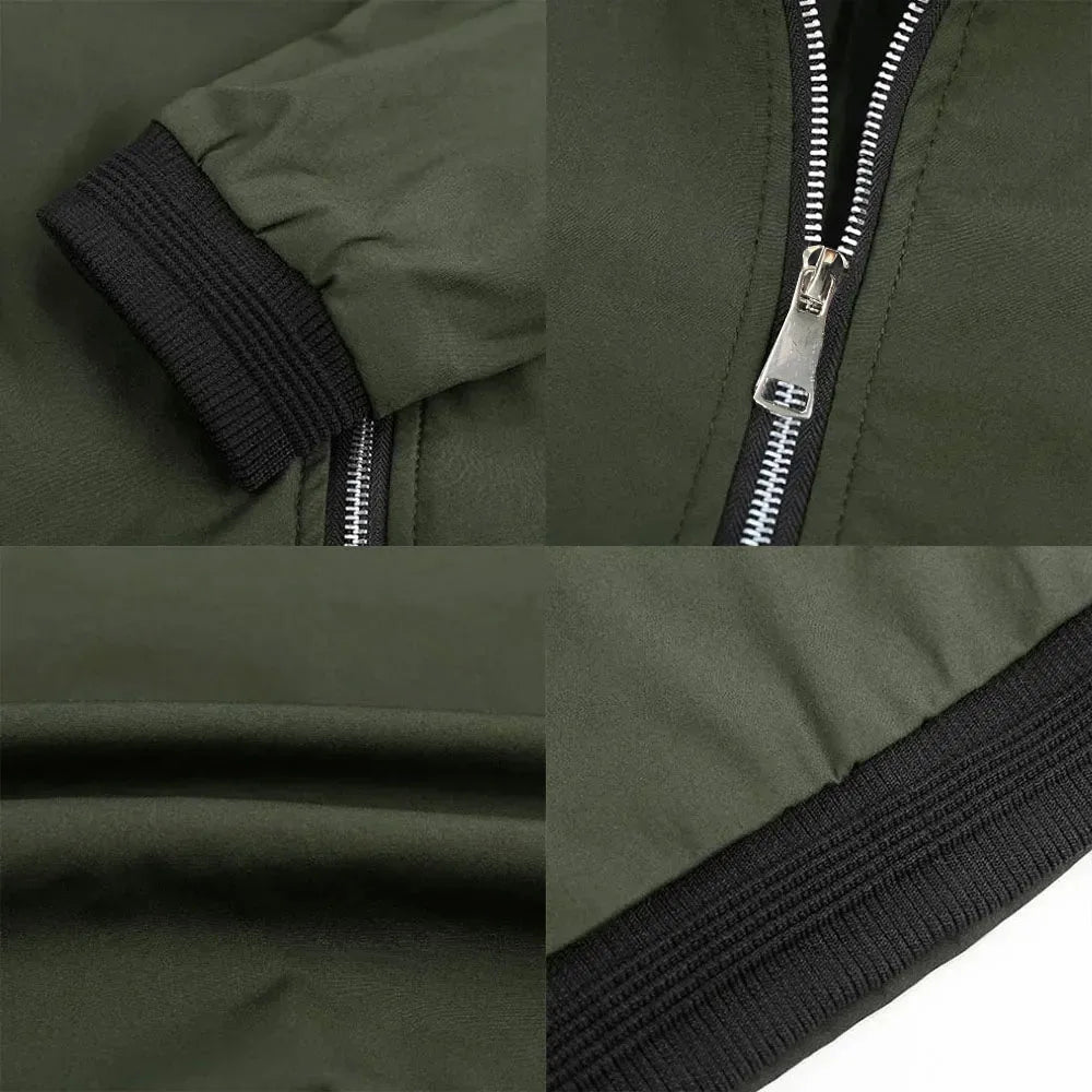 New Jackets for Men Solid Color Bomber Jacket Coat Business Male Coats Windbreaker Mens Zipper Korean Basic Streetwear Tops