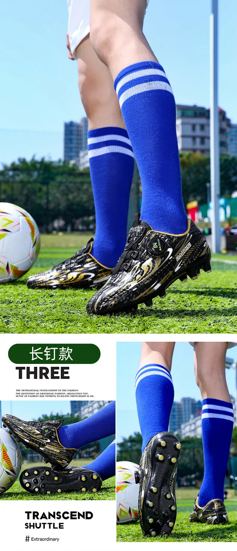 Kids Soccer Cleats Football Shoes Studs Non Slip Breathable Lightweight Training Sports Boys Girls Children Football Match Boots