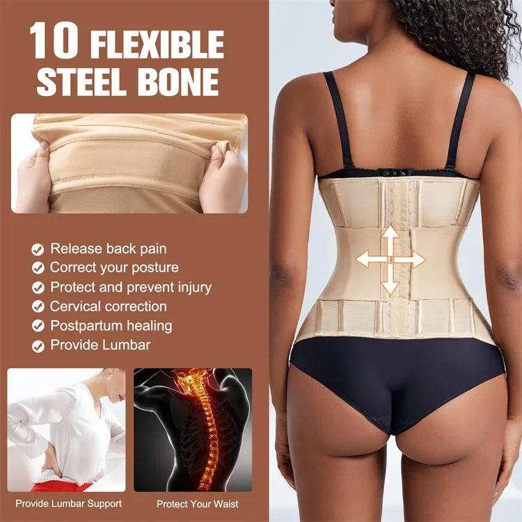 MiiOW Waist Trainer Corset Women Binders Shaper Tummy Wrap Body Shapewear Slimming Belt Flat Belly Workout Women Shaper Slimming