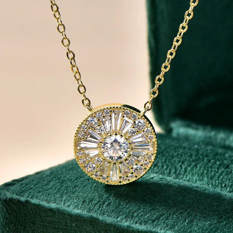 Certified 5mm Moissanite Diamond Necklace Niche Light Luxury Round Shape Pendant Necklace for Women ExquisiteBirthday Gift