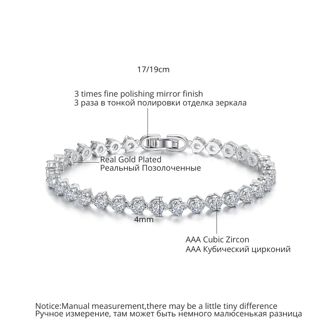 Silver Color 3 Prong Round Cubic Zirconia Necklace Earring Bridal Jewelry Set Simple Design Bride Wedding Accessories