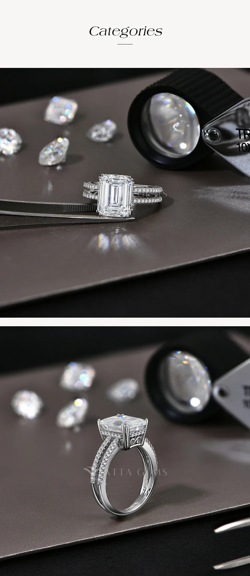 Emerald Cut 5CT Moissanite Diamond Ring for Women Men 11*9mm D VVS1 s925 Silver Wedding Bride Jewelry With Certificate