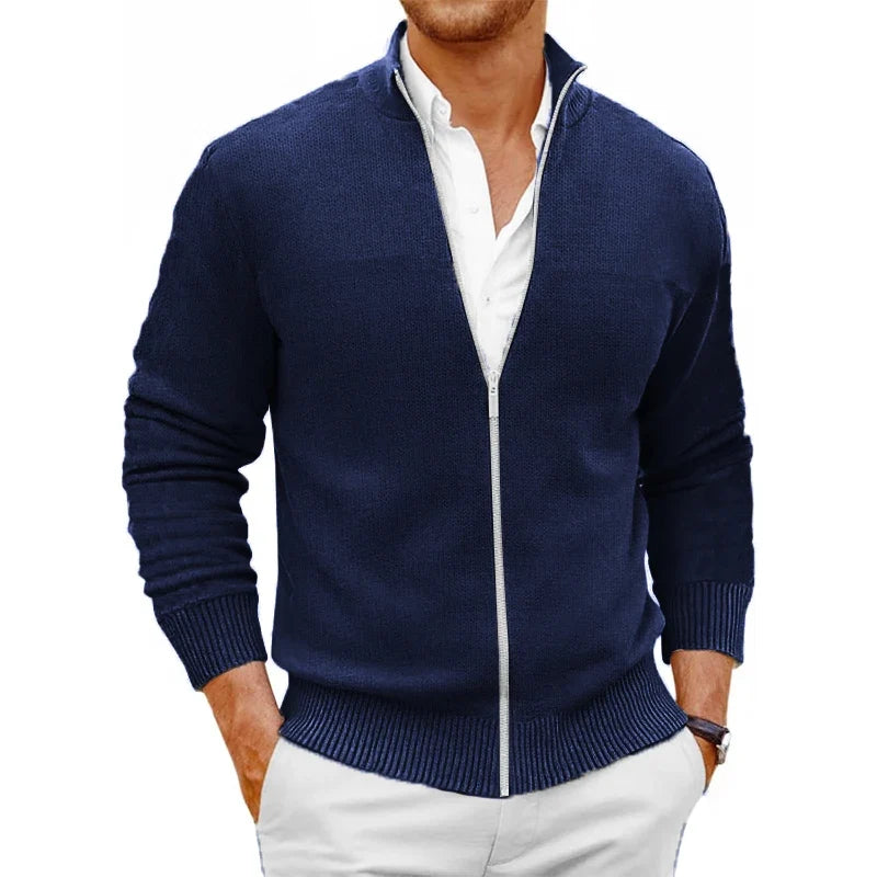 Men's Zipper SweaterCoats Slim Fit Sweaters Stand Cold Blouse Knitwear Fall Winter Cardigan Jumper Warm Streetwear