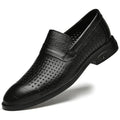 Italian Mens Casual Leather Outdoor Shoes Breathable Casual Hollow Out Men's Soft Bottom Shoes Comfy Flat Designer Walking Shoes