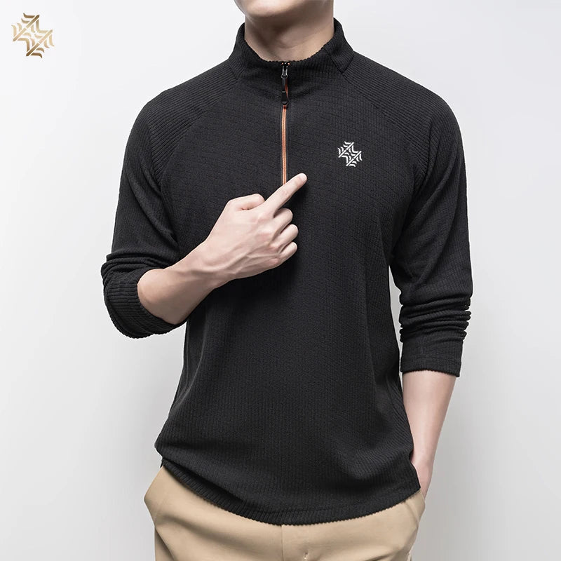 Autumn High Quality Men's Running Fitness Outdoor Sportswear Fashion Business Casual Breathable Long Sleeve T-Shirt Tops