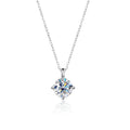 0.3-3CT D Color Moissanite Necklace for Women Classic 4-claws Pendant Sparkling S925 Sterling Silver Lab Diamond Chain