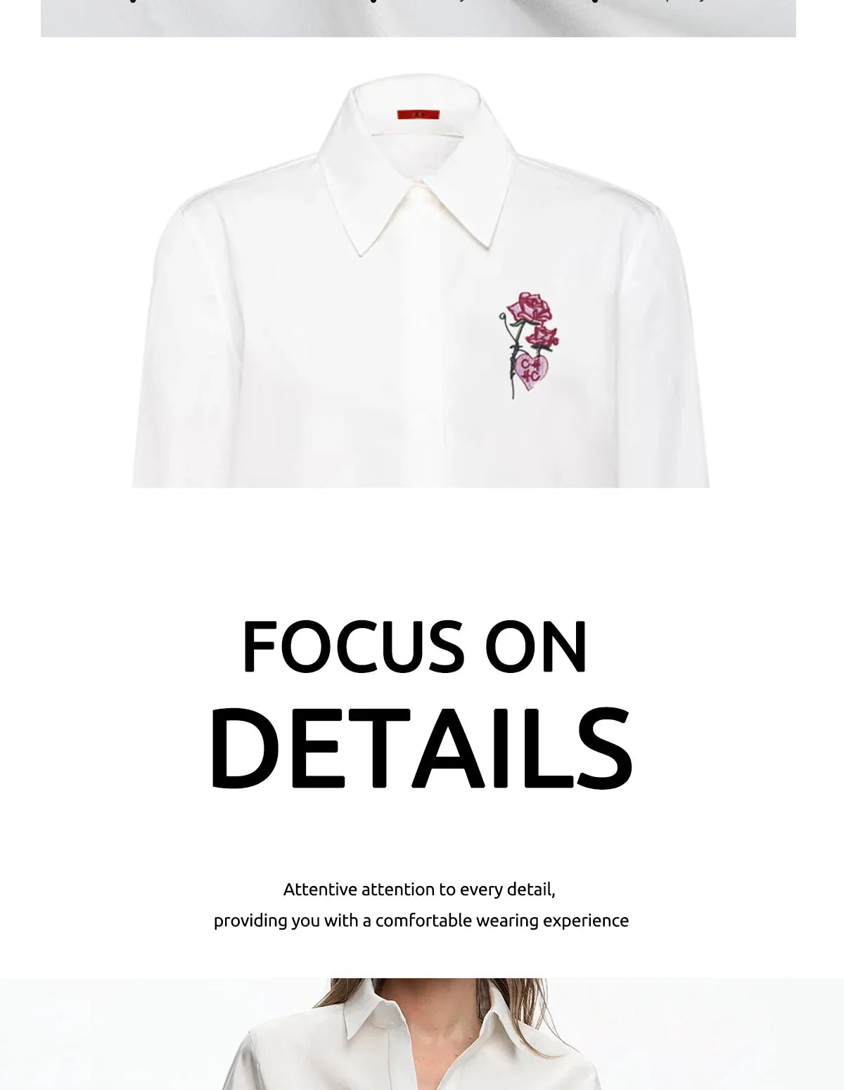 Women's Temperament Embroidery Lapel Tops single-breasted Commuter Long Sleeve Shirt Summer Casual Tops