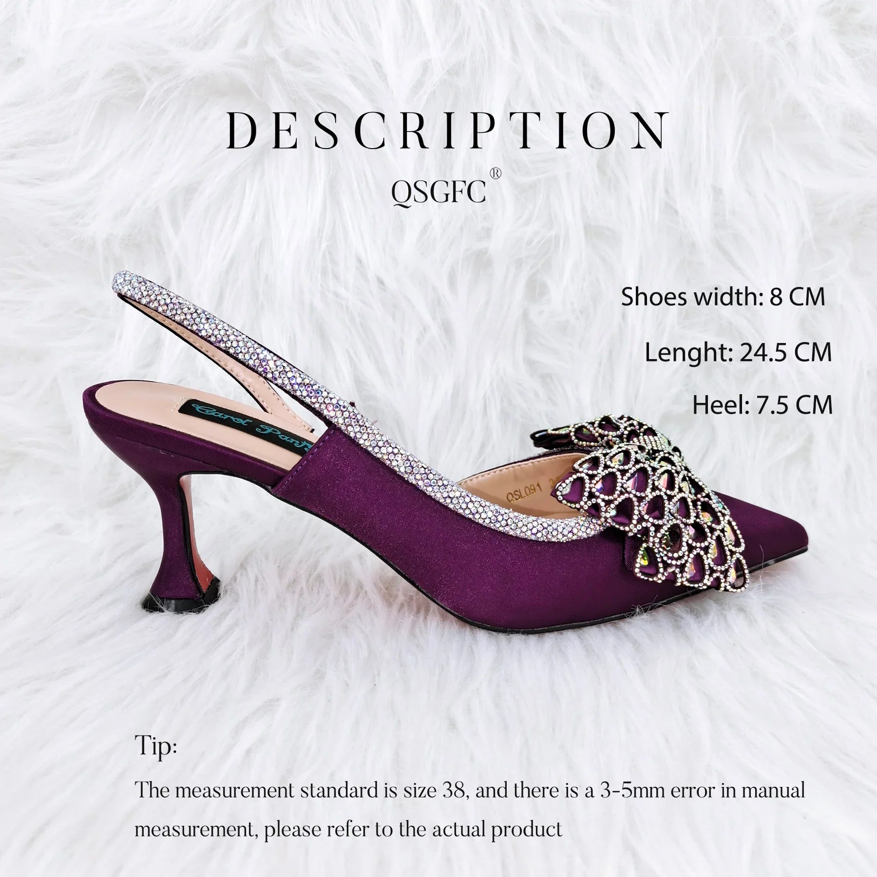 princess style  Young Girl Rhinestone-encrusted Bag & Comfortable  High Heels