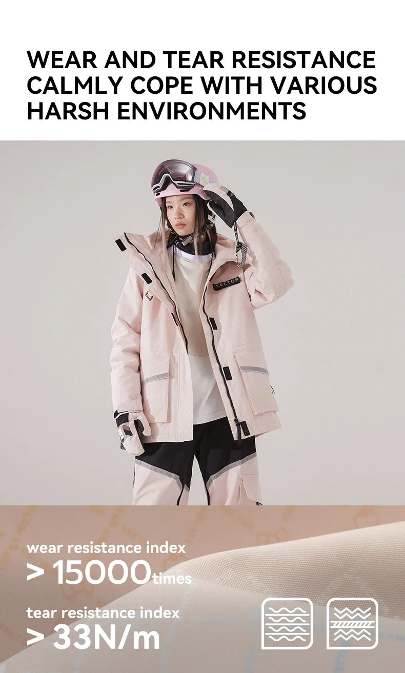 Brand Men Women Ski Jacket Winter Warm Windproof Waterproof Ski Suit Outdoor Sports Snowboard Coat Splicing double plate