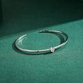 100% Real 925 Sterling Silver Round Clear Ten Heart CZ Open Bracelet For Women Fine Jewelry Charm Adjustable Bangle Gifts