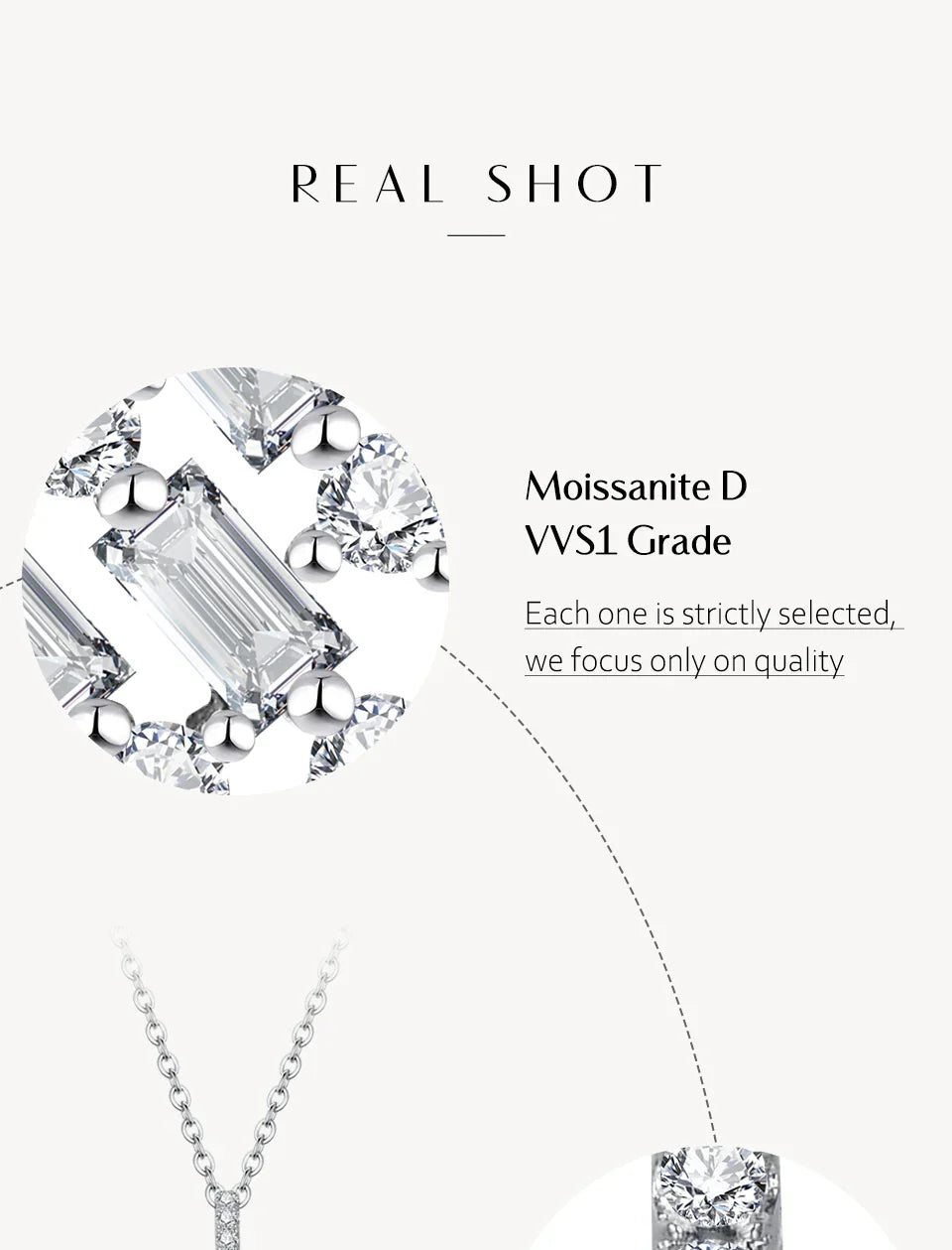 Solid S925 Silver Full Moissanite Necklace for Women D VVS1 Diamond Sparkling Pendent Engagement Luxury Fine Jewelry