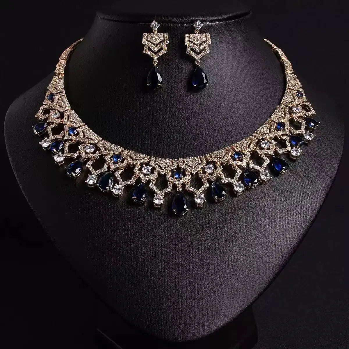 Pop Hot Stereo Jewelry Oil Painting Necklace Earrings Premium Multi-Color 2-Piece Wedding Travel Women's Holiday Gift M-1000