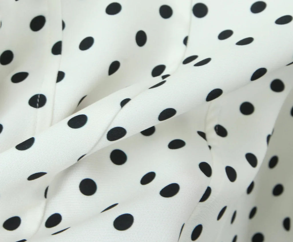 French Style Retro Polka Dot Deep V Halter Dress Women Sexy Backless A-line Slim Sweet Elegant Mini Dresses Summer Robe