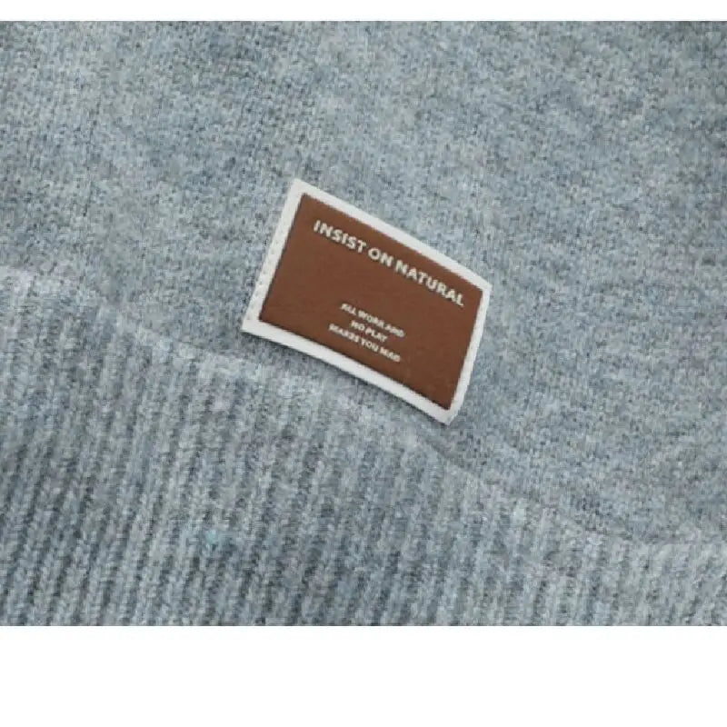 Fake Two Piece Pullover Cardigan Men Round Neck Long Sleeve Clothing Thermal Warm Comfortable Youth Casual Knit Sweater