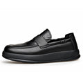 Spring Summer New Genuine Leather Shoes Men Solid Color Fashion Loafers Male Soft Sole Anti-slip Height-increasing Loafers Man