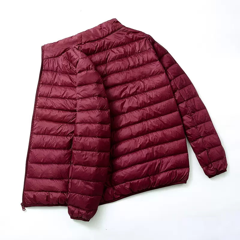 Autumn and Winter Fashion Ultra Light Duck Down Hooded Down Jacket Men's White Duck Down Feather Warm Coat Men's Street Clothing