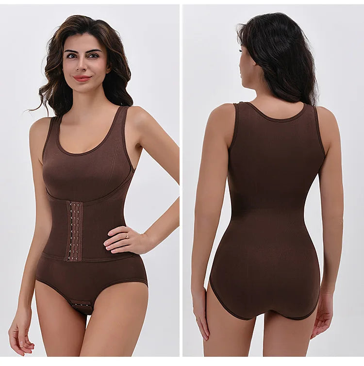 2025 New Bodysuit Shapewear with Zipper Belt Women Tummy Control Fajas Body Shaper Waist Trainer Slimming Cincher Corset Tops