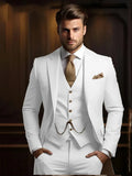 Multi-colors Male Suits 3 Pieces Jacket With Vest Pants Wedding Groom Sets Notched Lapel Men's Formal Business Office Suit Set