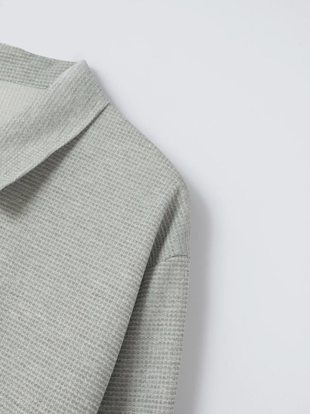 Men's Slim-fit Cardigan Solid-color Lapel Waffle Texture Zipper Pocket Casual Spring/Autumn 2025 Fashion
