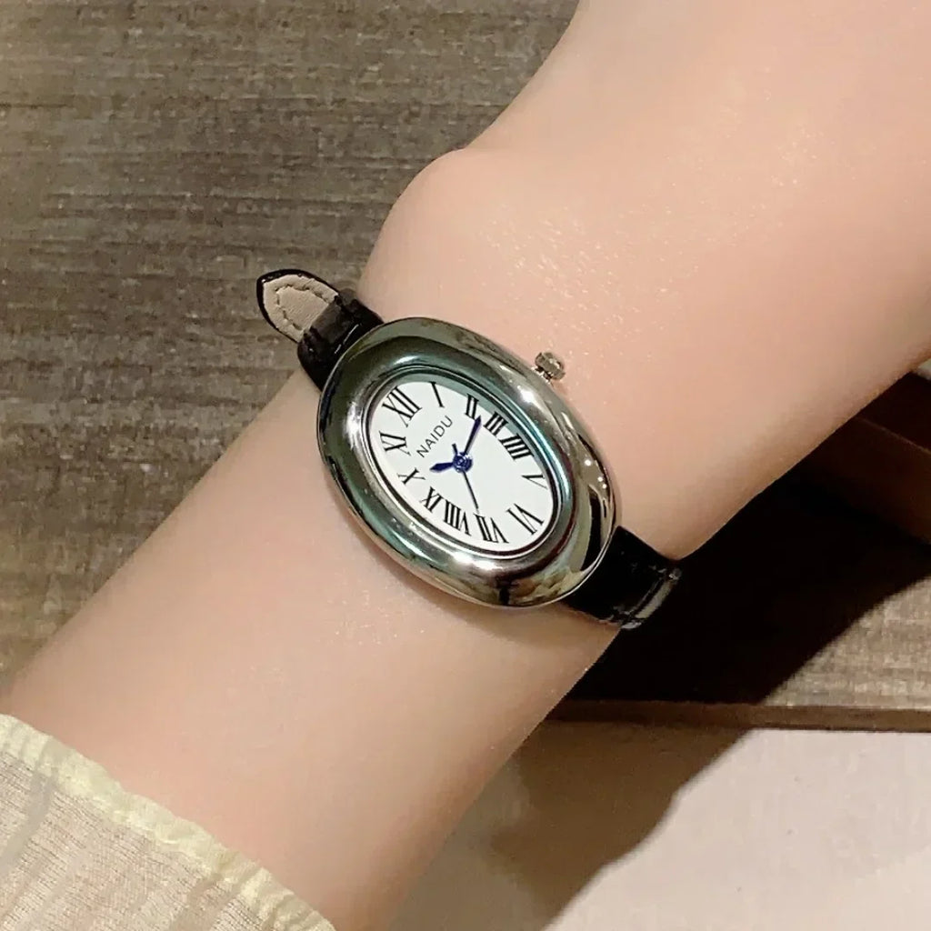 Fashion Oval Dial Women's Watch Casual Leather Band Analog Quartz Watches Female Wristwatch Dropshipping Clock Reloj De Mujer