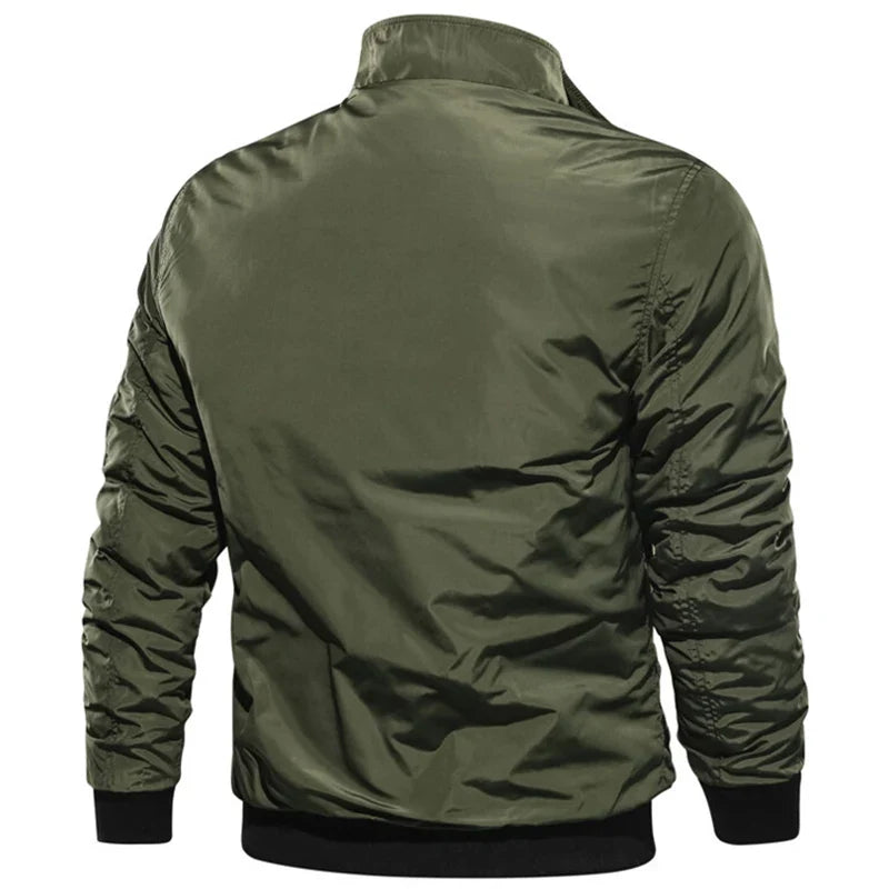 Men’s military bomber jacket, windproof autumn winter casual outdoor coat, plus size M–5XL