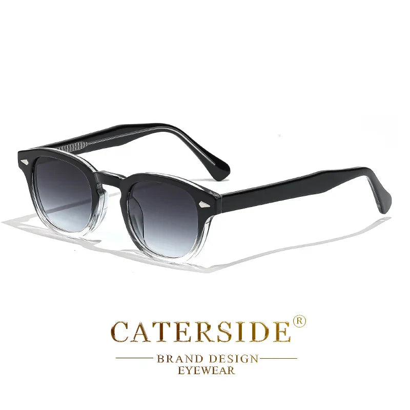 CATERSIDE Retro Round Men Sunglasses Punk Propionic Acid Pin Temple Luxury Sun Glasses Women Sports Leisure Party Eyewear UV400