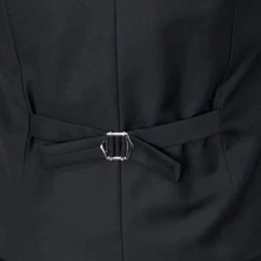 Men Vest Black Solid Double Button With Lapel Waistcoat For Business Wedding Party Banquet Prom Daily Casual Men Suit Vest