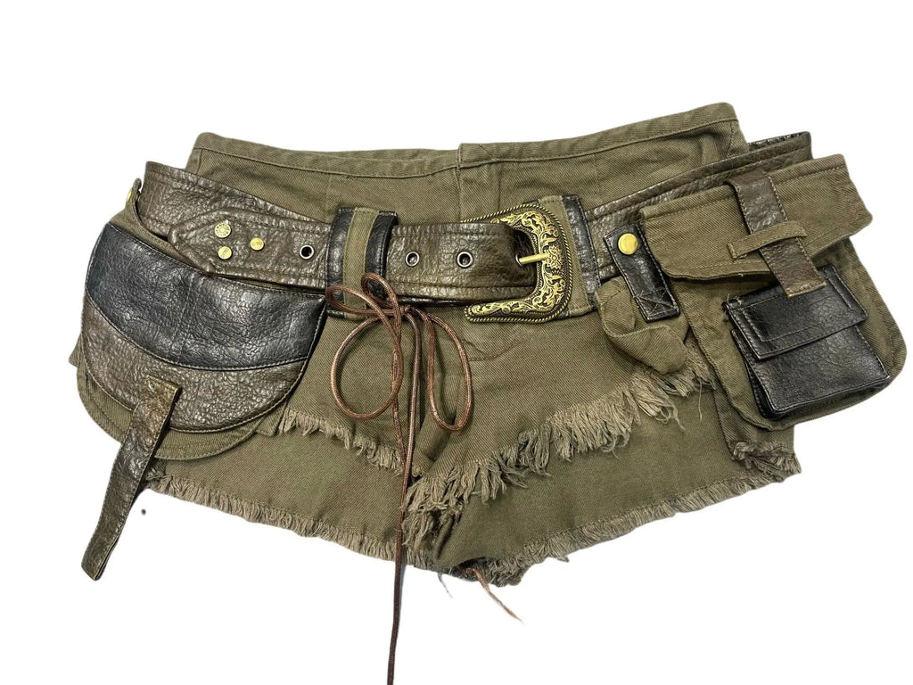 Summer Women's Y2k Street Fashion Gyaru Workwear Denim Shorts Japanese Harajuku Denim Hot Pants Cyberpunk Outfit 2025