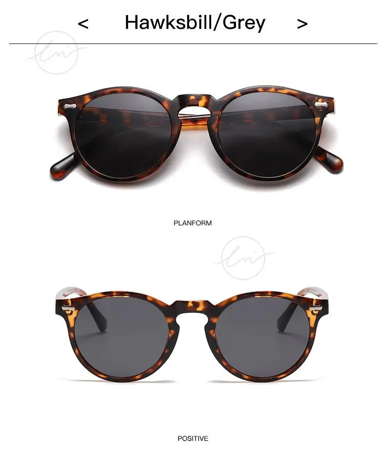 Retro Round Polarized Sunglasses Women Men Classic Leopard Frame Driving Shades Vintage Sun Glasses Unisex UV400 Gafas De Sol