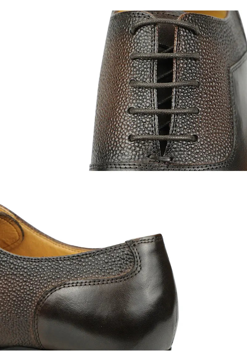 Men's Dress Shoes Formal Cap Toe Oxford Genuine Leather Shoes for Men Comfortable Classic Boot Factory Wholesale Drop Shipping