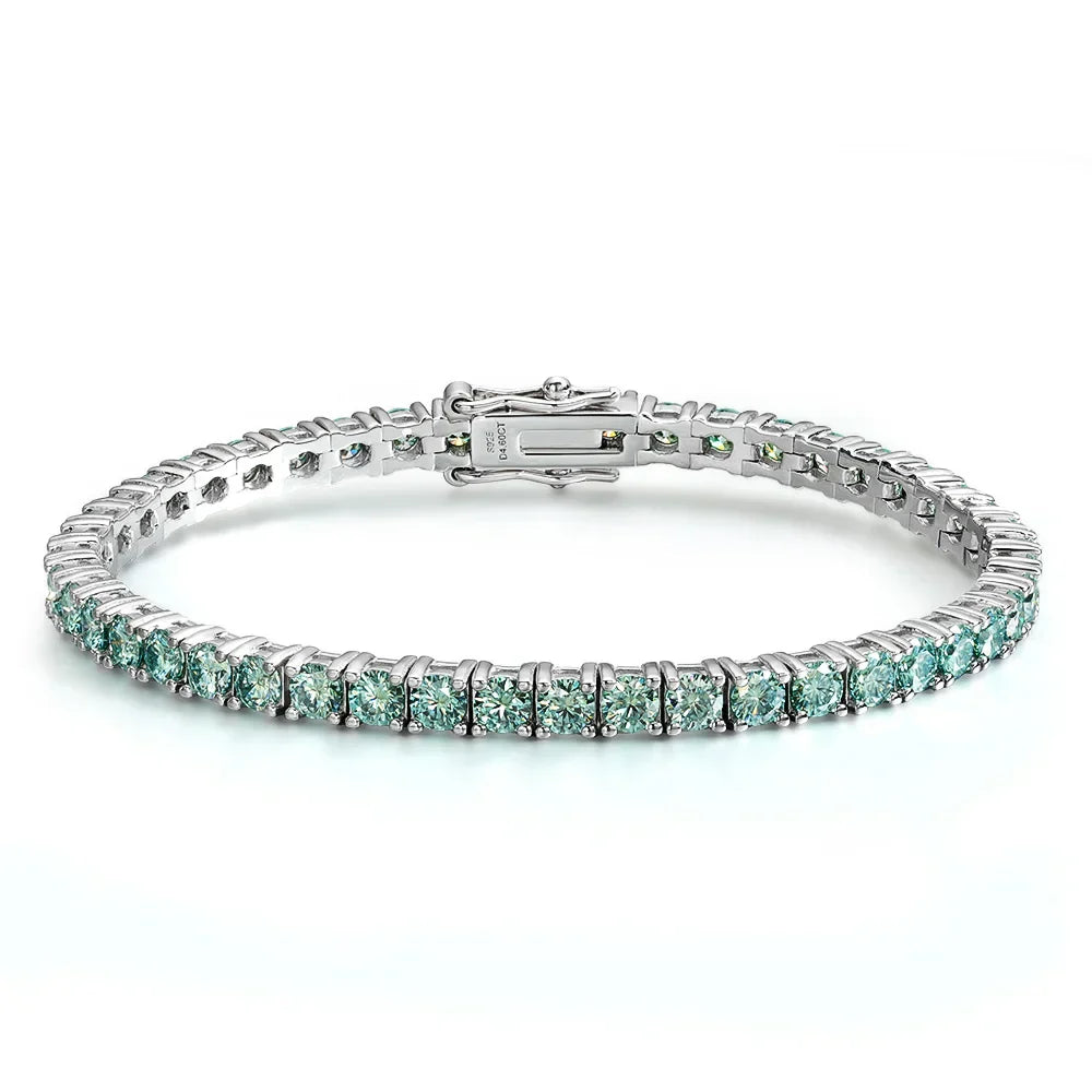 3/4/5mm Pass Diamond Test Moissanite Tennis Bracelets for Women Men Original 925 Sterling Silver Bangles with Certificate