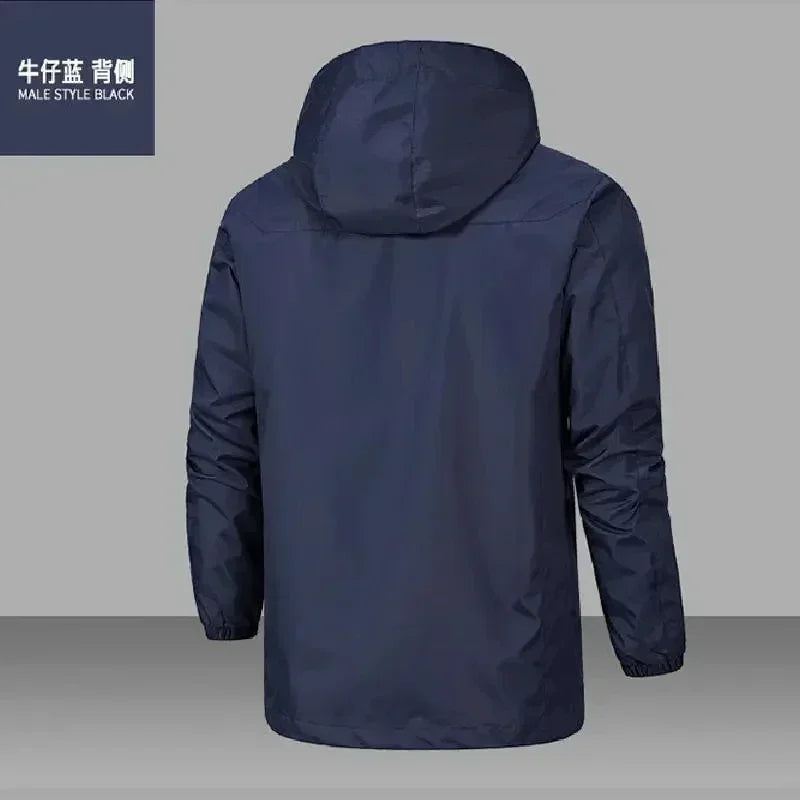 Men's Windproof and Waterproof Windbreaker, Pilot Zipper Hooded Overcoat, Spring and Autumn Mountaineering Casual Jacket 2025