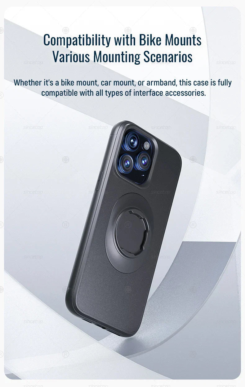 Quad-style Moto/Bike/Motorcycle/Bicycle Case for iPhone 17/16/15/14/13/12/11 Pro/Max fit Phone Holder Mount with Lock-in Design