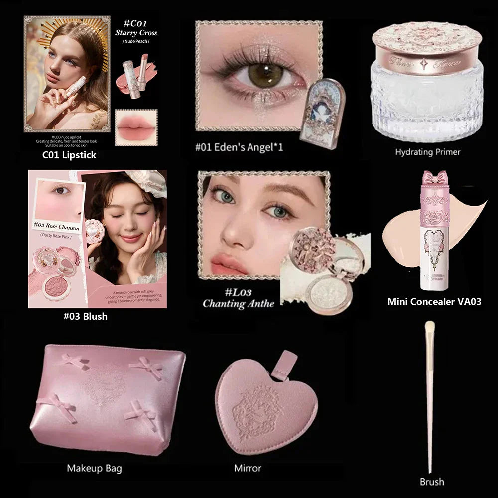 Makeup Set Little Angel Collection Make Up Gift Box Eye Shadow Blush Matte Lipstick Highlighter Full Kit All In One