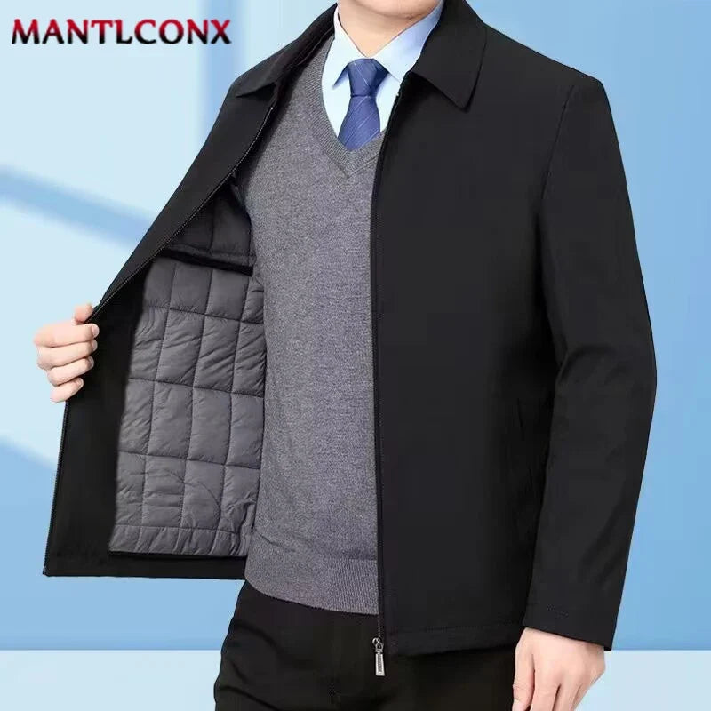 Men Windproof Men's Winter Coat Blazer Autumn Winter Warm Men's Jacket Windbreak Casual Business Coat L-3XL