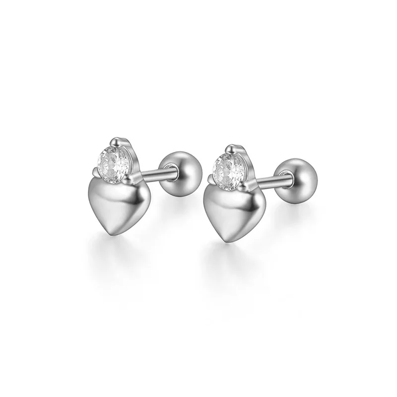 925 Sterling Silver Fashion Love Butterfly Romantic Star Crown Screw Stud Earrings for Women Ear Bone Piercing Jewelry