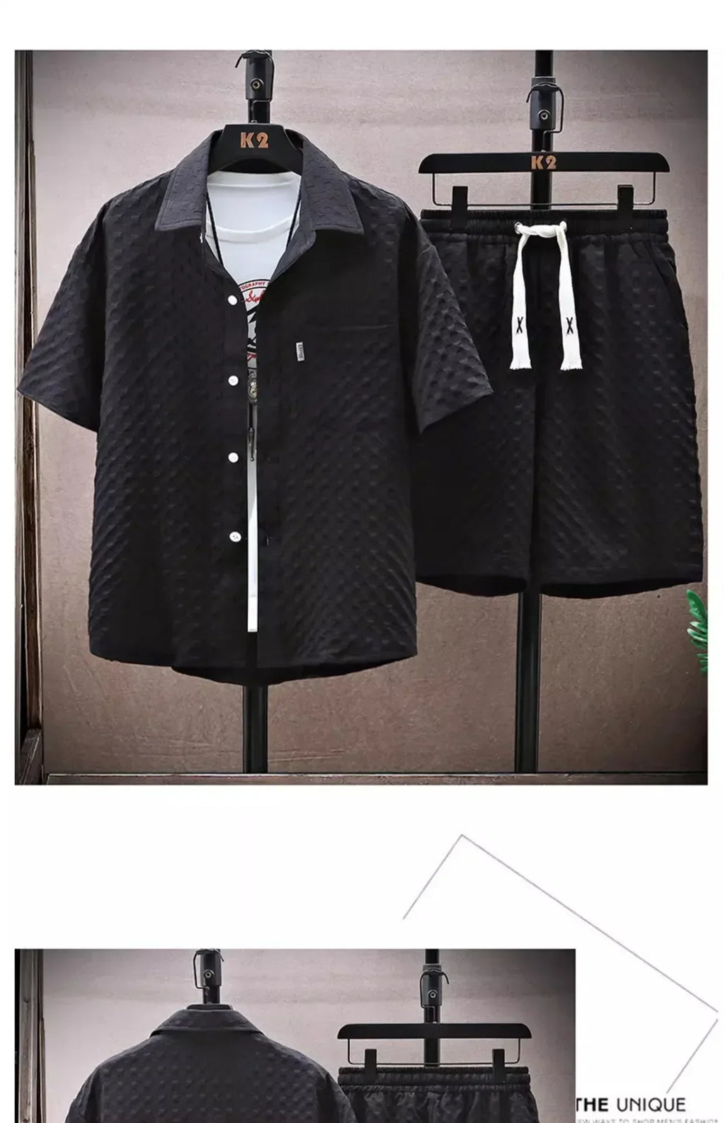 Casual Thin Sports Two-piece Set 2024 Summer Ice Silk Suit Men's Trendy Short Sleeve T-shirt Shorts One Set