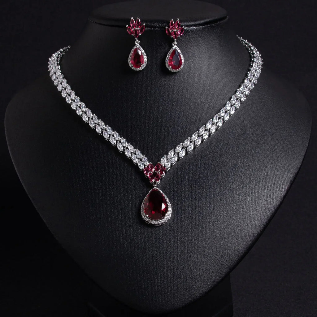 Pop Hot Stereo Jewelry Oil Painting Necklace Earrings Premium Multi-Color 2-Piece Wedding Travel Women's Holiday Gift M-1000