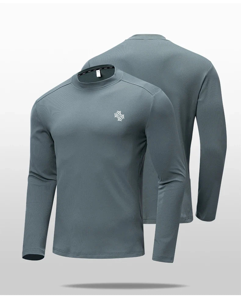 SBWL Autumn and Winter High Quality Outdoor Sports Warm Inside with Elastic Long Sleeve T-Shirt Running Fitness Base Shirt Tops