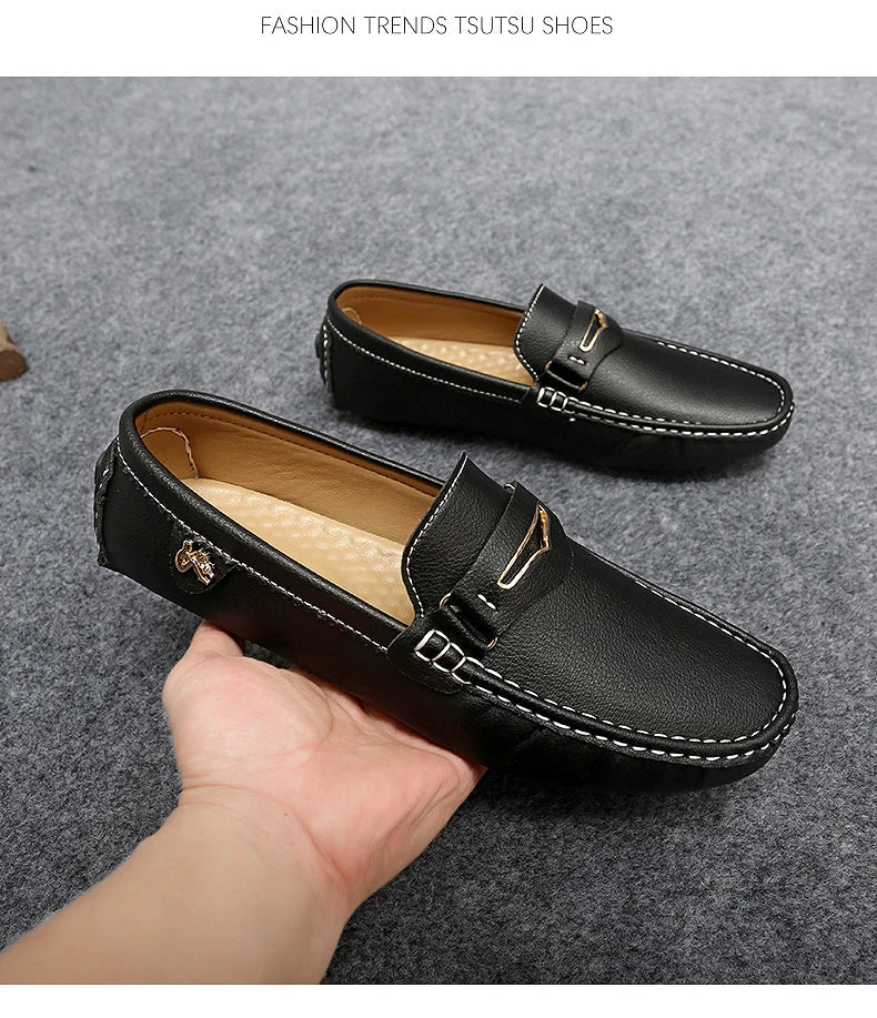 Formal Italian Shoes Men Handmade Leather Loafer Driving Flats Slip-on Casual Shoes Luxury Comfy Moccasins Dress Shoes for Men