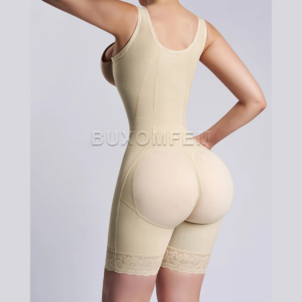Women's Open Chest Girdles Fajas Colombianas High Waist Trainer Body Shapewear Slimming Post Surgery Elastic Abdomen Bodysuits