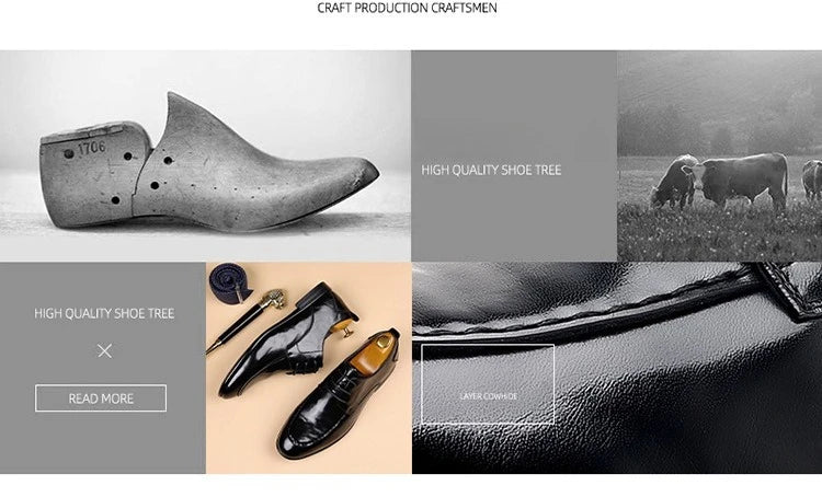 Spring Autumn New Pointed Toe Leather Shoes Men Fashion Business Casual Shoe Male Lace Designer Solid Color Wedding Shoes Man