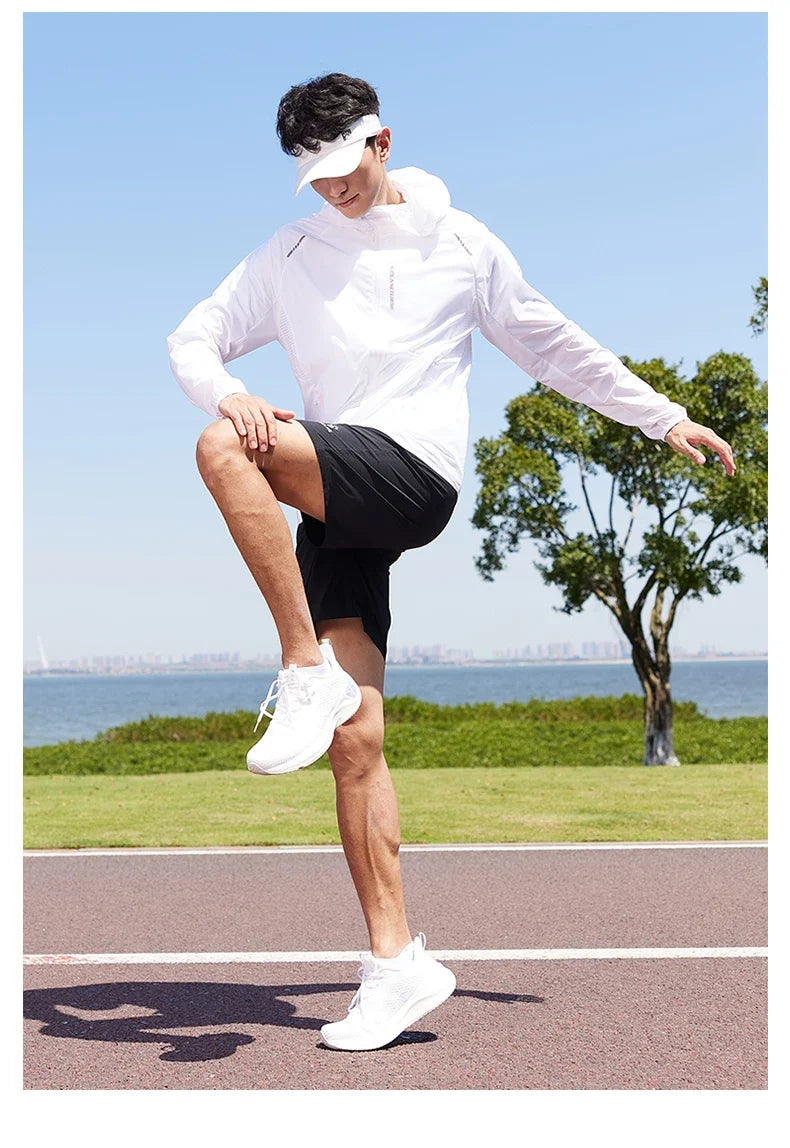 running sunscreen clothing men summer breathable hooded thin jacket UV UPF50 skin coat pair