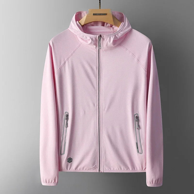 UPF50+ Summer UV Protection Hoodie Unisex Skin Coat Breathable Ice Silk Outdoor Sports Couple's Beach Street Lightweight Jacket