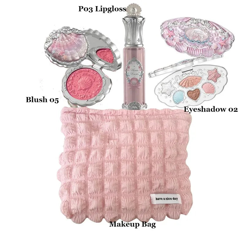 All In One Makeup Set Gift Box Garden Cushion Cream Foundation Matte Blush Long Lasting Velvet Lip Cream With Bag