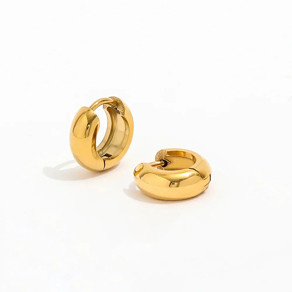Jewelry Waterproof & Tarnish Free Minimalist PVD New Small Circle Huggie Stainless Steel Earring for Women