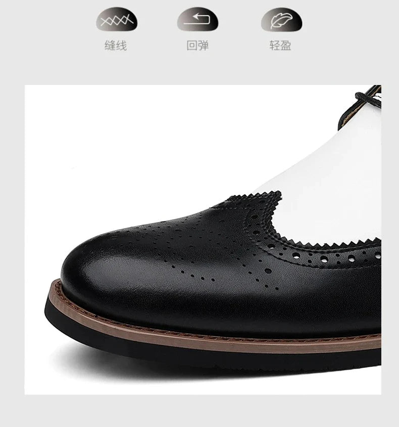 2026 New Brocker-carved Derby Men's Shoes Spring Summer New Business Formal Casual Shoes Male Fashion Big Size Leather Shoe Man