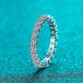 3mm Moissanite Wedding Ring for Women Created Diamond  Full Eternity Stackable Engagement Promise Band S925 Silver Rings